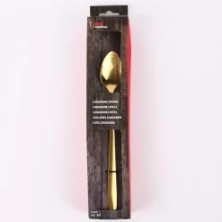 6Stk Eislöffel Longdrink-Löffel langstielige Löffel Edelstahl goldfarbig 20cm