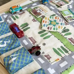 Stoffpanel My Town Spielmatte Stadt Autos Nähpanel bunt zum Selbernähen
