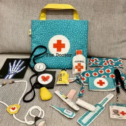Stoffpanel The Doctor Arztkoffer Spielset Nähpanel bunt zum Selbernähen