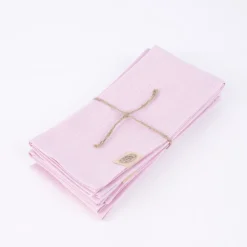 Stoffservietten Erik aus 100% Leinen 4 Stück 44x44cm rosa