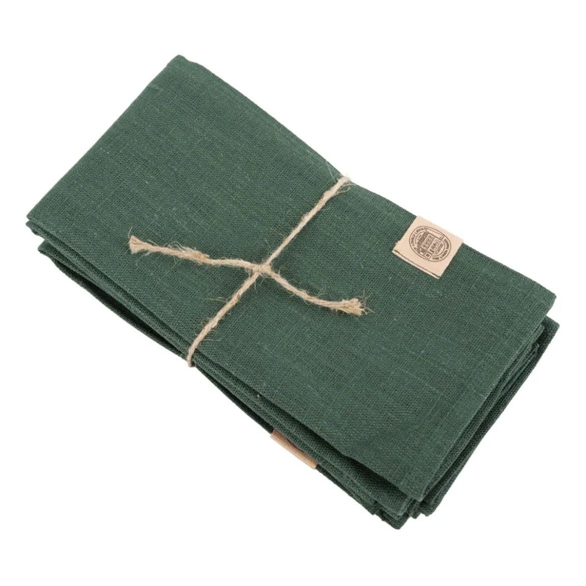 Stoffservietten Leinen Erik 4er Set 44x44cm grün hochwertig & nachhaltig