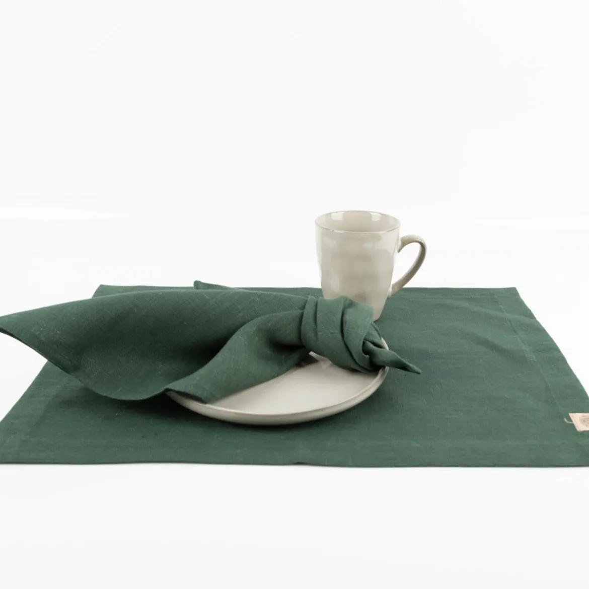 Stoffservietten Leinen Erik 4er Set 44x44cm grün hochwertig & nachhaltig