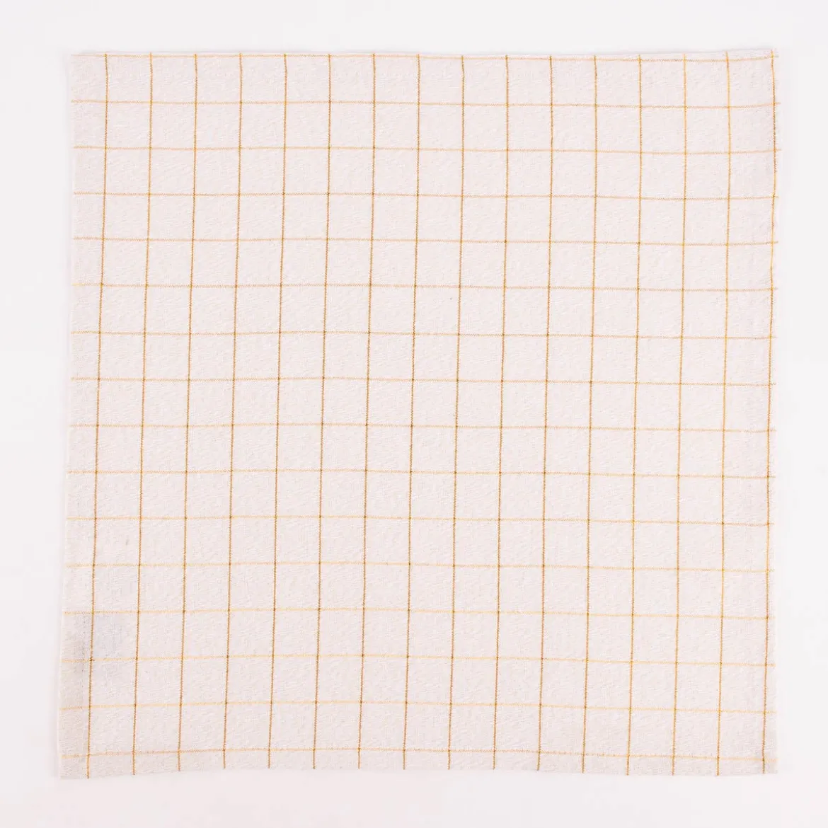 Stoffservietten Tyra Karo aus 100% Baumwolle 4 Stück 40x40cm cremeweiß goldfarbig