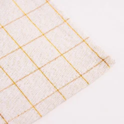 Stoffservietten Tyra Karo aus 100% Baumwolle 4 Stück 40x40cm cremeweiß goldfarbig