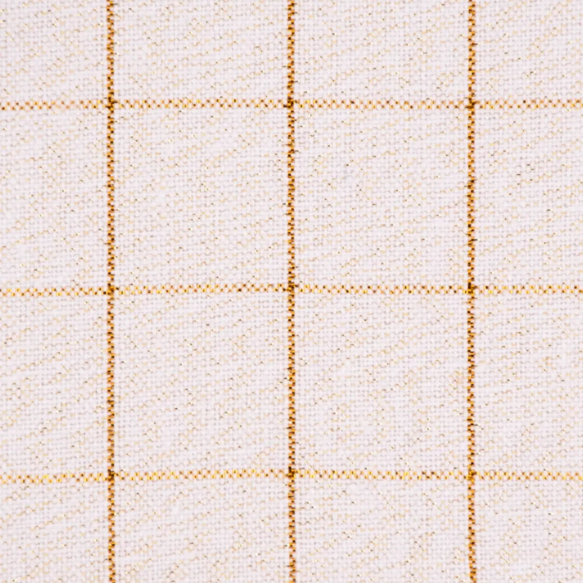 Stoffservietten Tyra Karo aus 100% Baumwolle 4 Stück 40x40cm cremeweiß goldfarbig