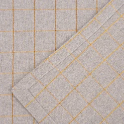 Stoffservietten Tyra Karo aus 100% Baumwolle 4 Stück 40x40cm grau goldfarbig