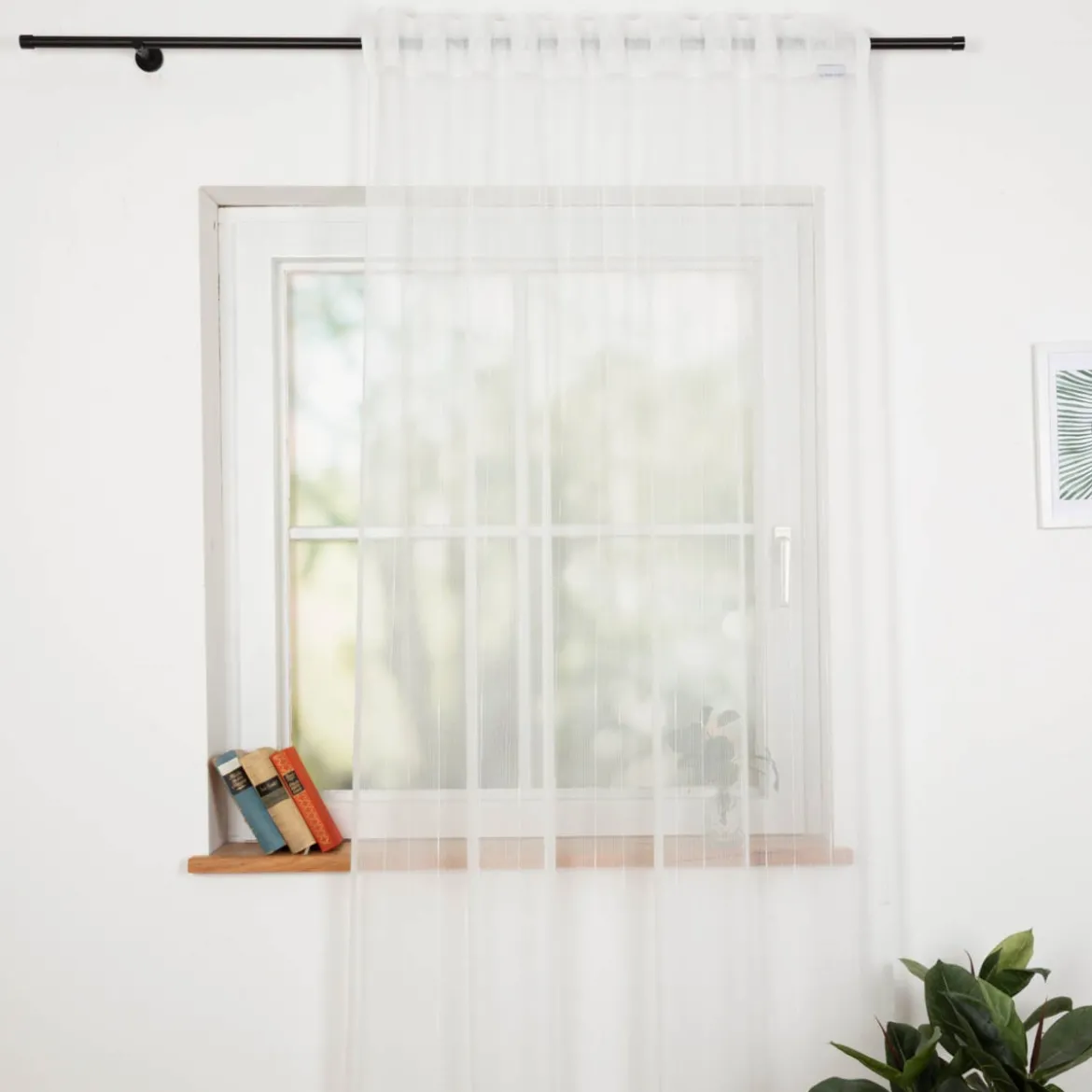 Stores grob mit Bleiband creme 260cm hoch