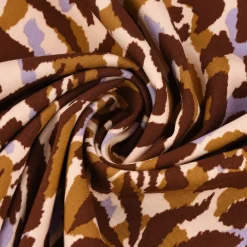 Stretchstoff Viskosestoff Bekleidungsstoff Rosella Grafikdessin ANIMAL SKIN lila beige braun 1,40m Breite