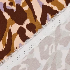 Stretchstoff Viskosestoff Bekleidungsstoff Rosella Grafikdessin ANIMAL SKIN lila beige braun 1,40m Breite