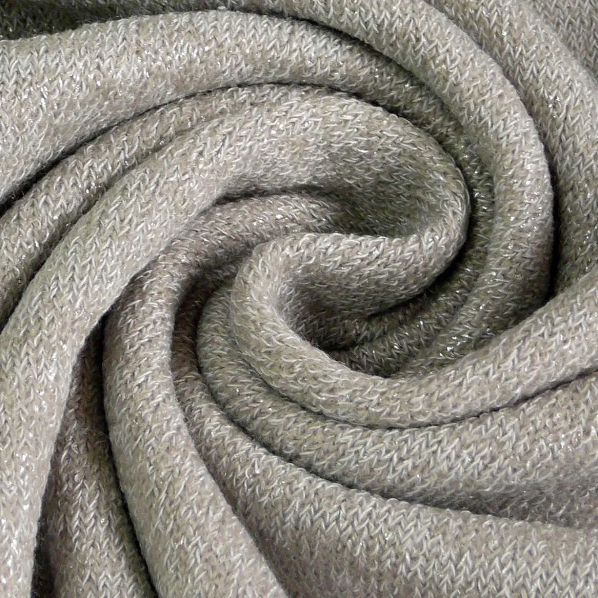 Strickjersey mit Glitzereffekt silbergrau 140cm