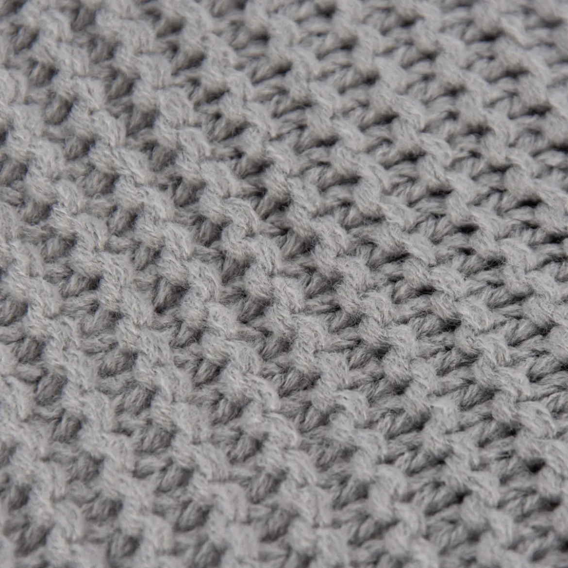 Strickplaid Wolle einfarbig silbergrau 130x170cm