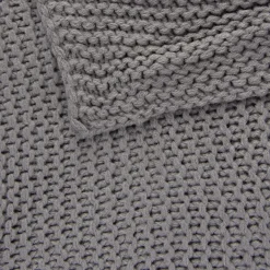 Strickplaid Wolle einfarbig silbergrau 130x170cm