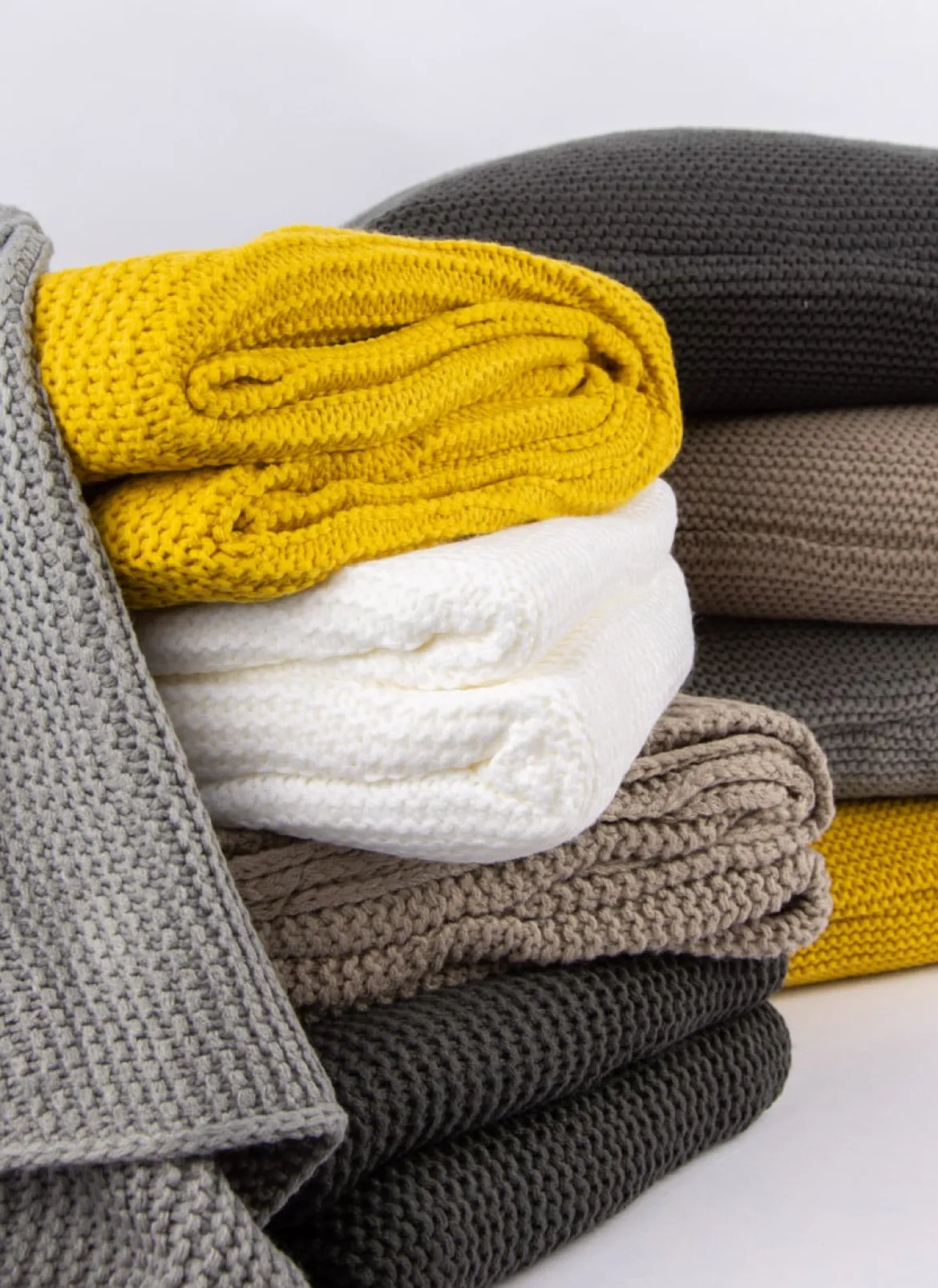 Strickplaid Wolle einfarbig silbergrau 130x170cm