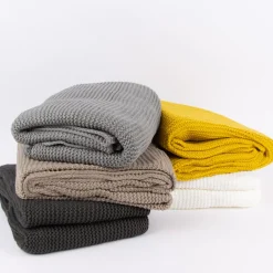 Strickplaid Wolle einfarbig silbergrau 130x170cm