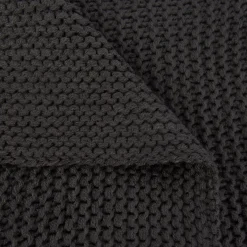 Strickplaid Wolle einfarbig schiefergrau 130x170cm