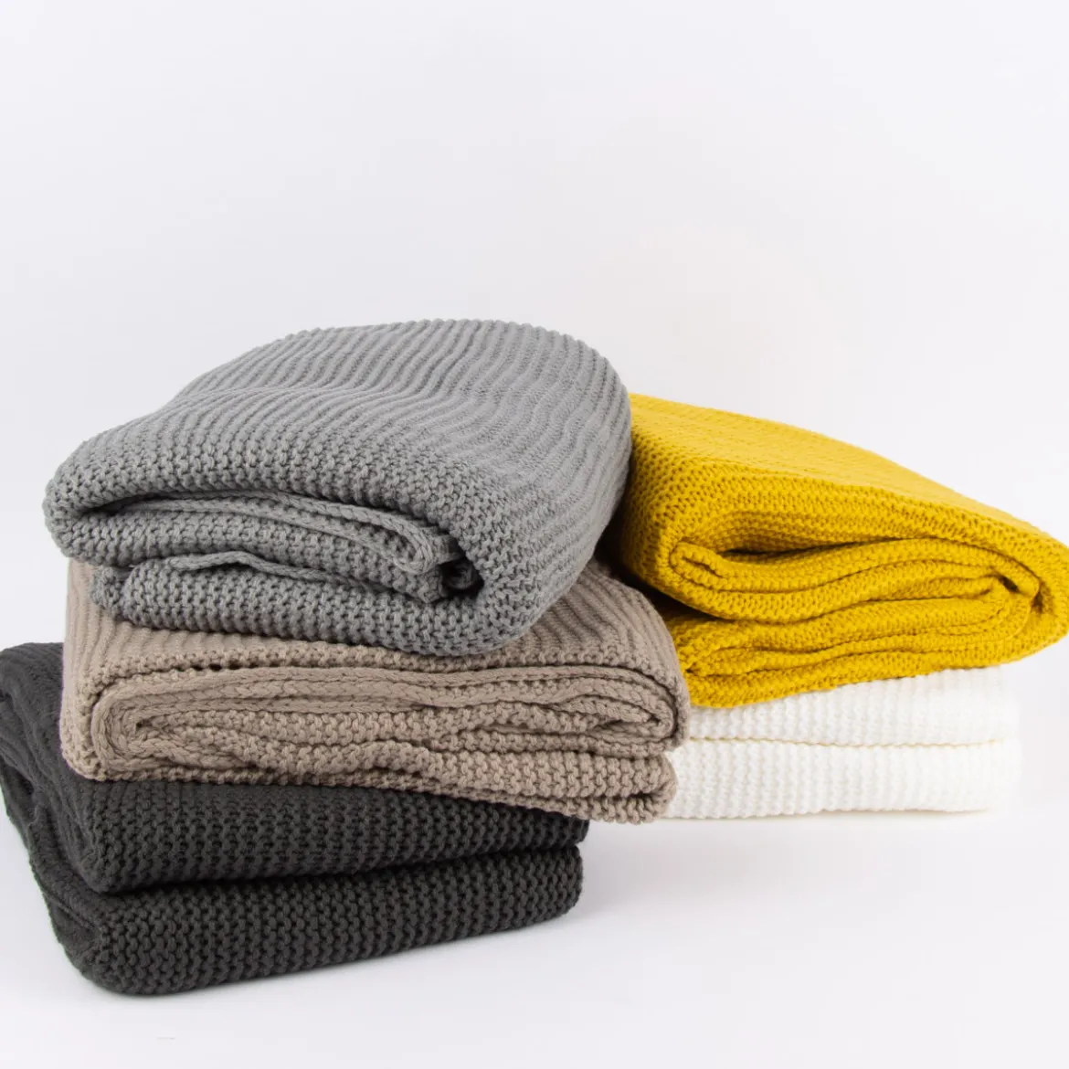 Strickplaid Wolle einfarbig schiefergrau 130x170cm