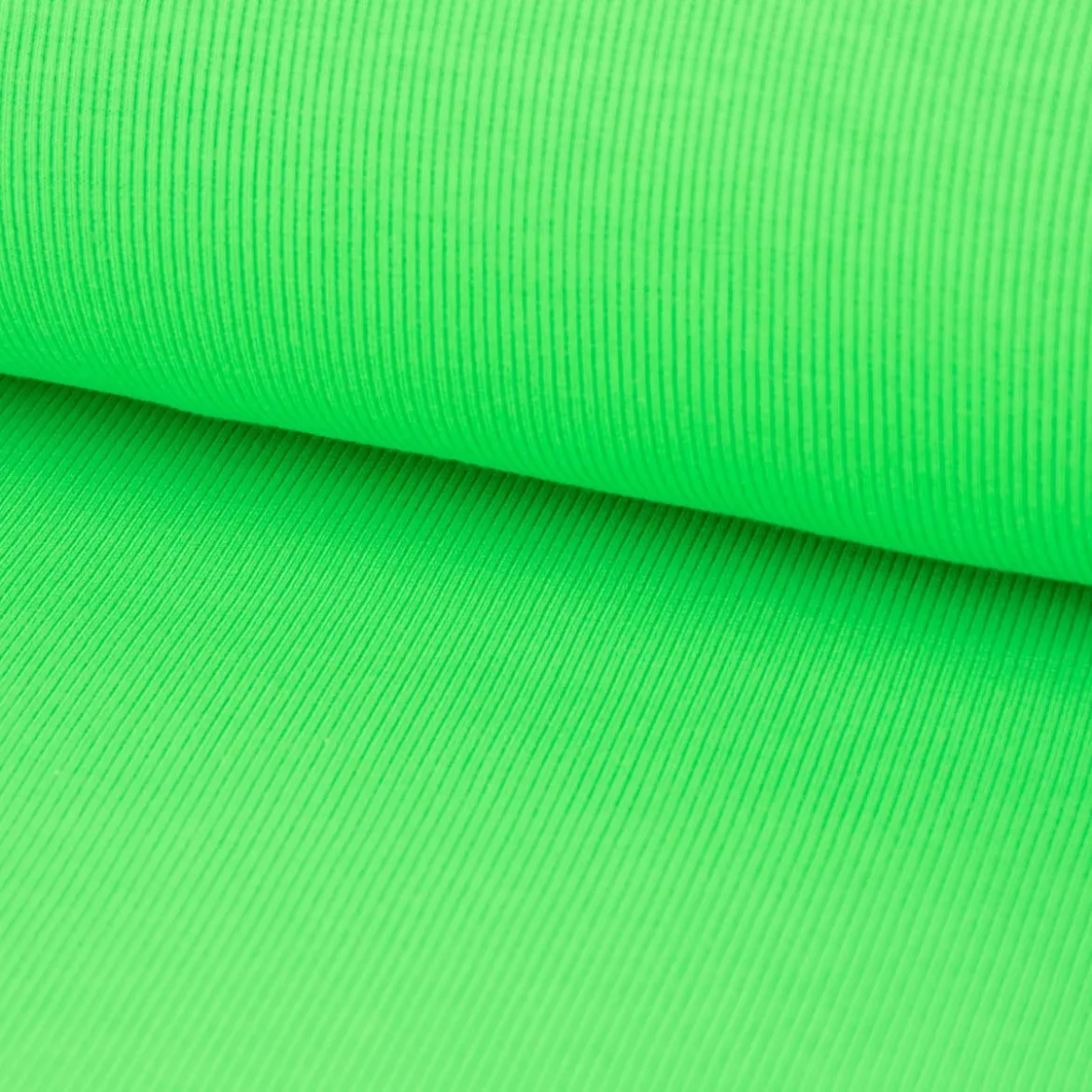 Strickschlauch Bündchenstoff gerippt NEON grün 35cm Breite