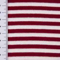 Strickschlauch Bündchenstoff fein Streifen 5mm dunkelrot weiß 35cm Breite