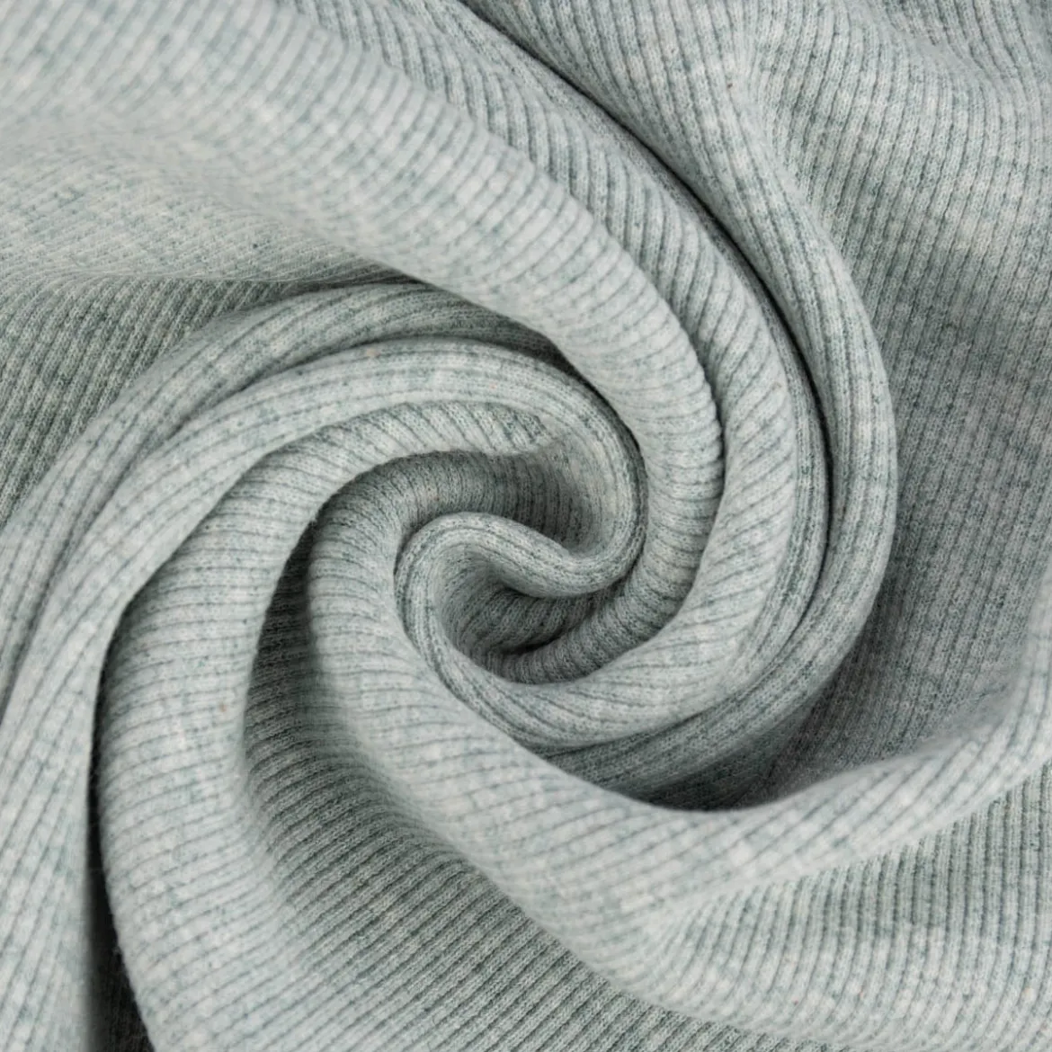 Strickschlauch Bündchenstoff gerippt grün meliert 35cm Breite