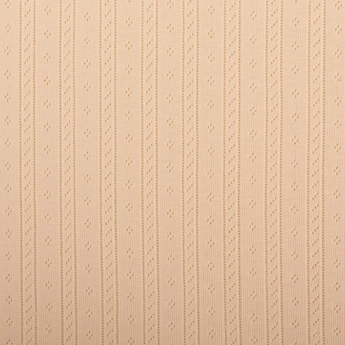 Strickstoff Ajour Pointelle Baumwolle Streifen Lochmuster ivory 145 cm Breite