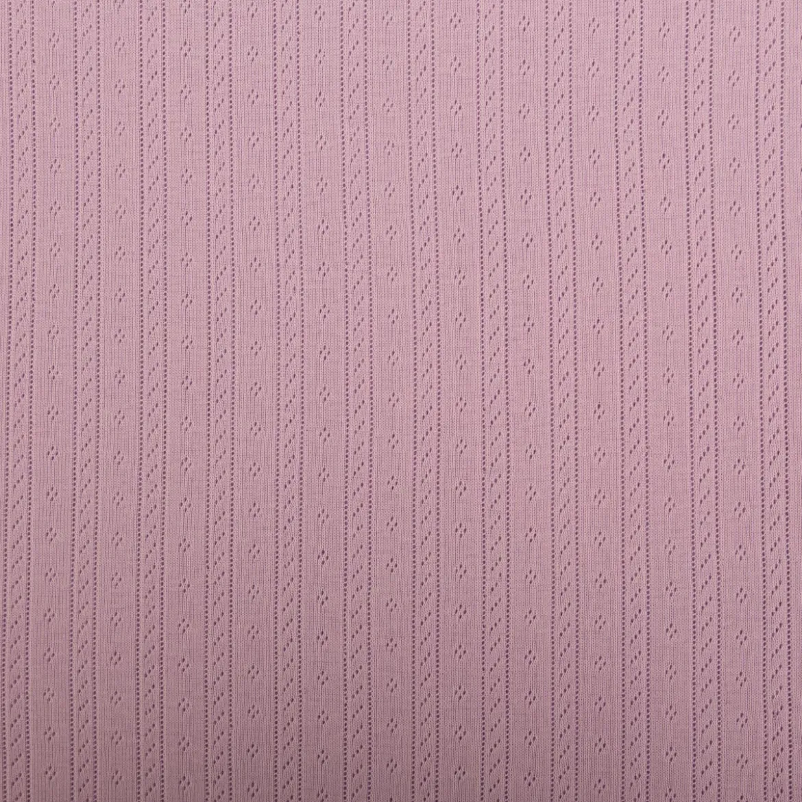Strickstoff Ajour Pointelle Baumwolle Streifen Lochmuster lila 145 cm Breite