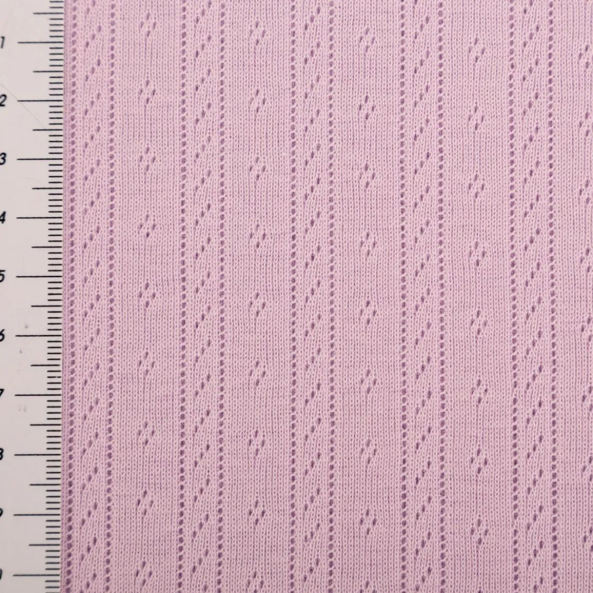 Strickstoff Ajour Pointelle Baumwolle Streifen Lochmuster lila 145 cm Breite