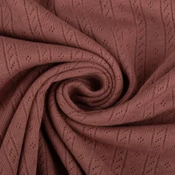 Strickstoff Ajour Pointelle Baumwolle Streifen Lochmuster mauve 145 cm Breite