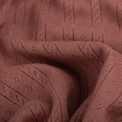 Strickstoff Ajour Pointelle Baumwolle Streifen Lochmuster mauve 145 cm Breite