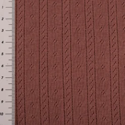 Strickstoff Ajour Pointelle Baumwolle Streifen Lochmuster mauve 145 cm Breite