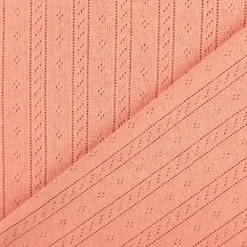 Strickstoff Ajour Pointelle Baumwolle Streifen Lochmuster Koralle 145 cm Breite