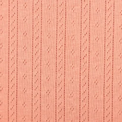 Strickstoff Ajour Pointelle Baumwolle Streifen Lochmuster Koralle 145 cm Breite