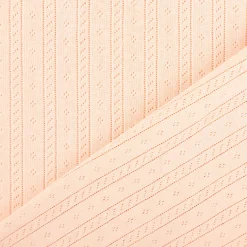 Strickstoff Ajour Pointelle Baumwolle Streifen Lochmuster Lachs 145 cm Breite