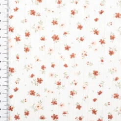 Strickstoff Ajour Pointelle Baumwolle mit Blümchen wollweiß 145 cm Breite
