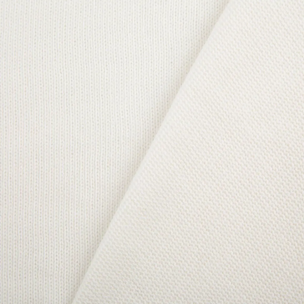 Strickstoff aus 100% Baumwolle in Wollweiß 135cm Breite