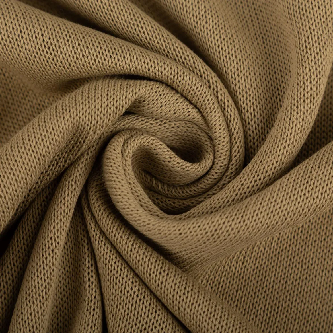 Strickstoff aus 100% Baumwolle in Olivgrün 135cm Breite