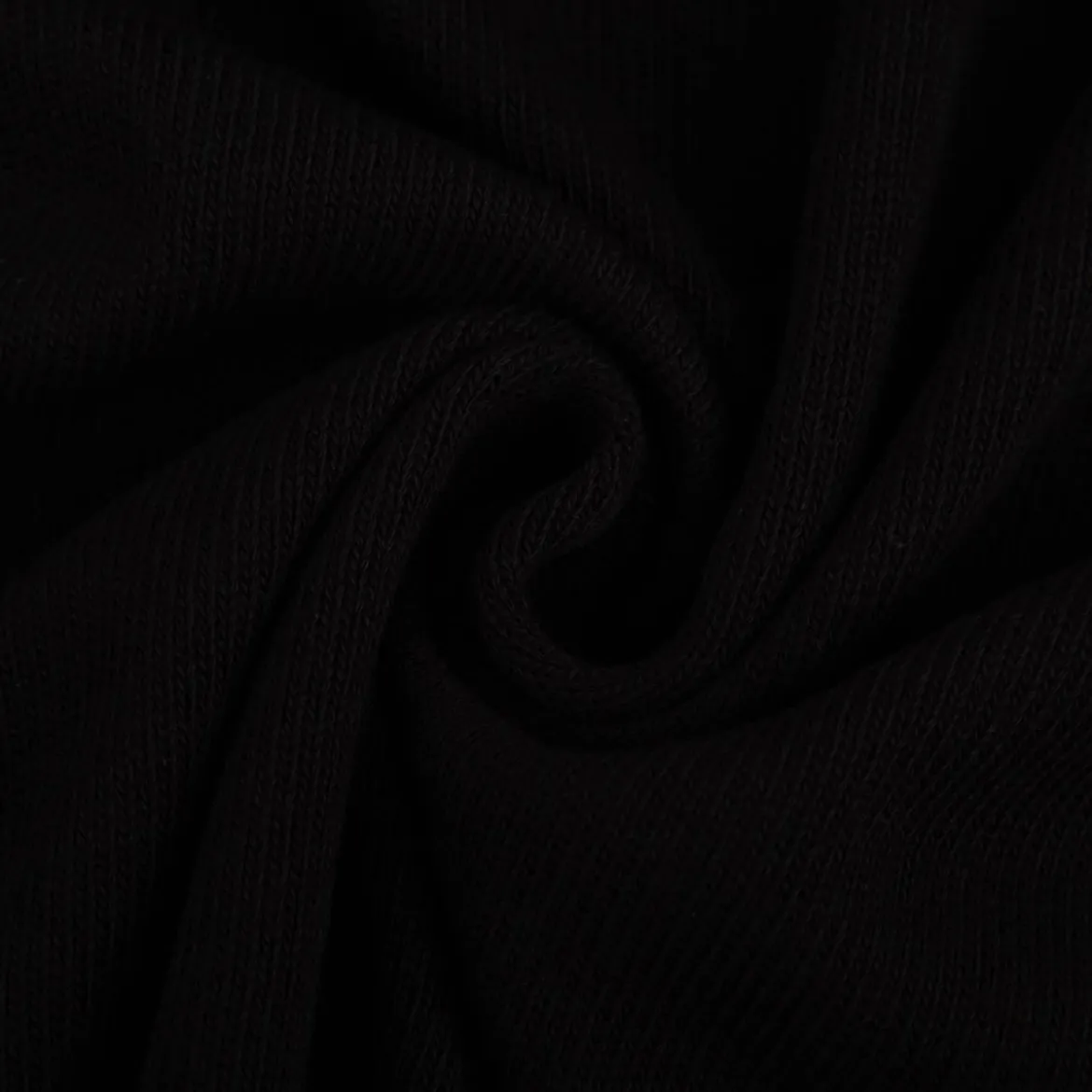 Strickstoff aus 100% Baumwolle in Schwarz 135cm Breite
