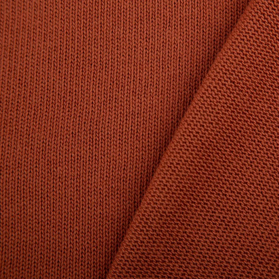 Strickstoff aus 100% Baumwolle in Rost 135cm Breite