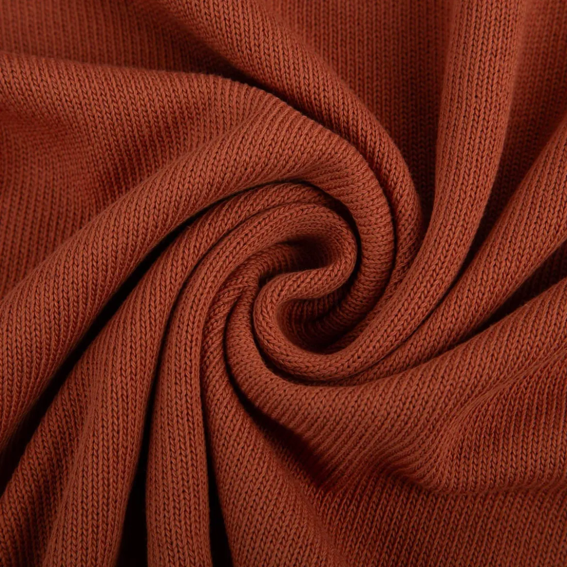 Strickstoff aus 100% Baumwolle in Rost 135cm Breite