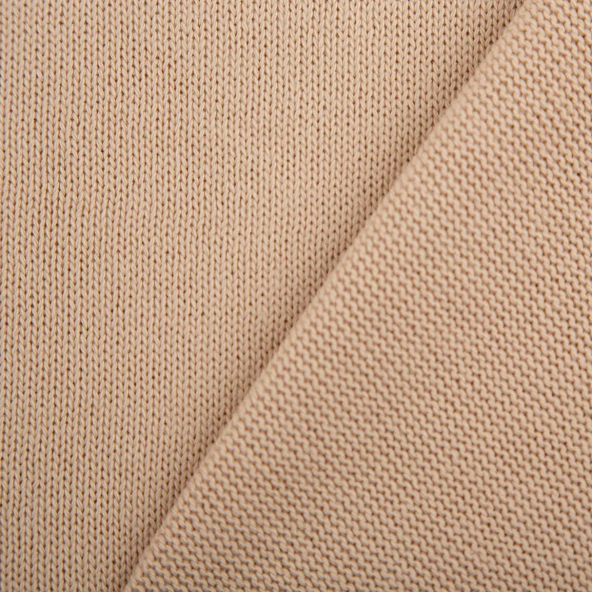 Strickstoff aus 100% Baumwolle in Beige 135cm Breite