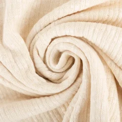 Strickstoff Baumwolle Cotton Knitted Cable natur 1,55m Breite