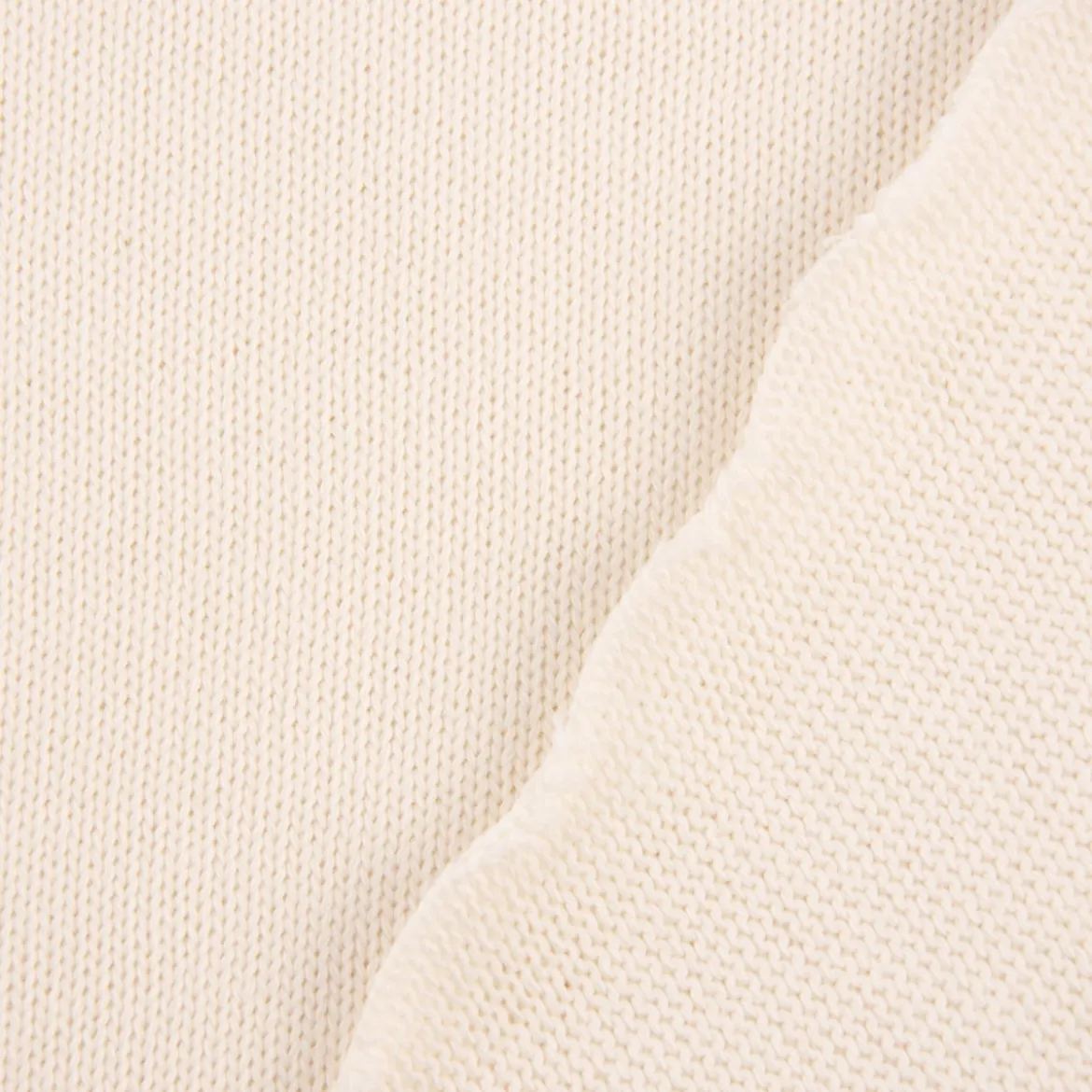 Strickstoff Baumwollstrick Bekleidungsstoff creme 1,60m Breite
