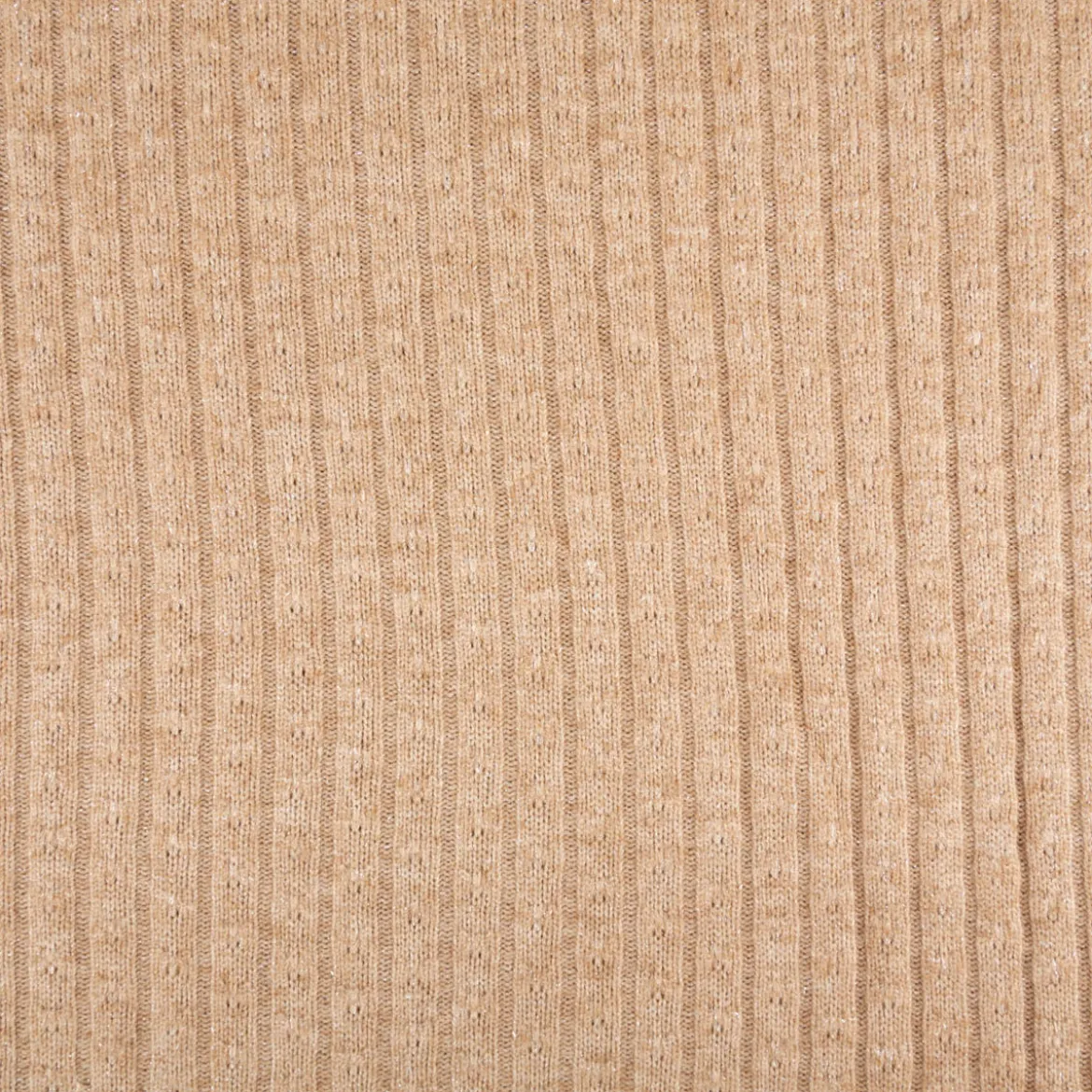 Strickstoff beige mit silberfarbigen Glitzereffekten 330g/qm 138cm Breite