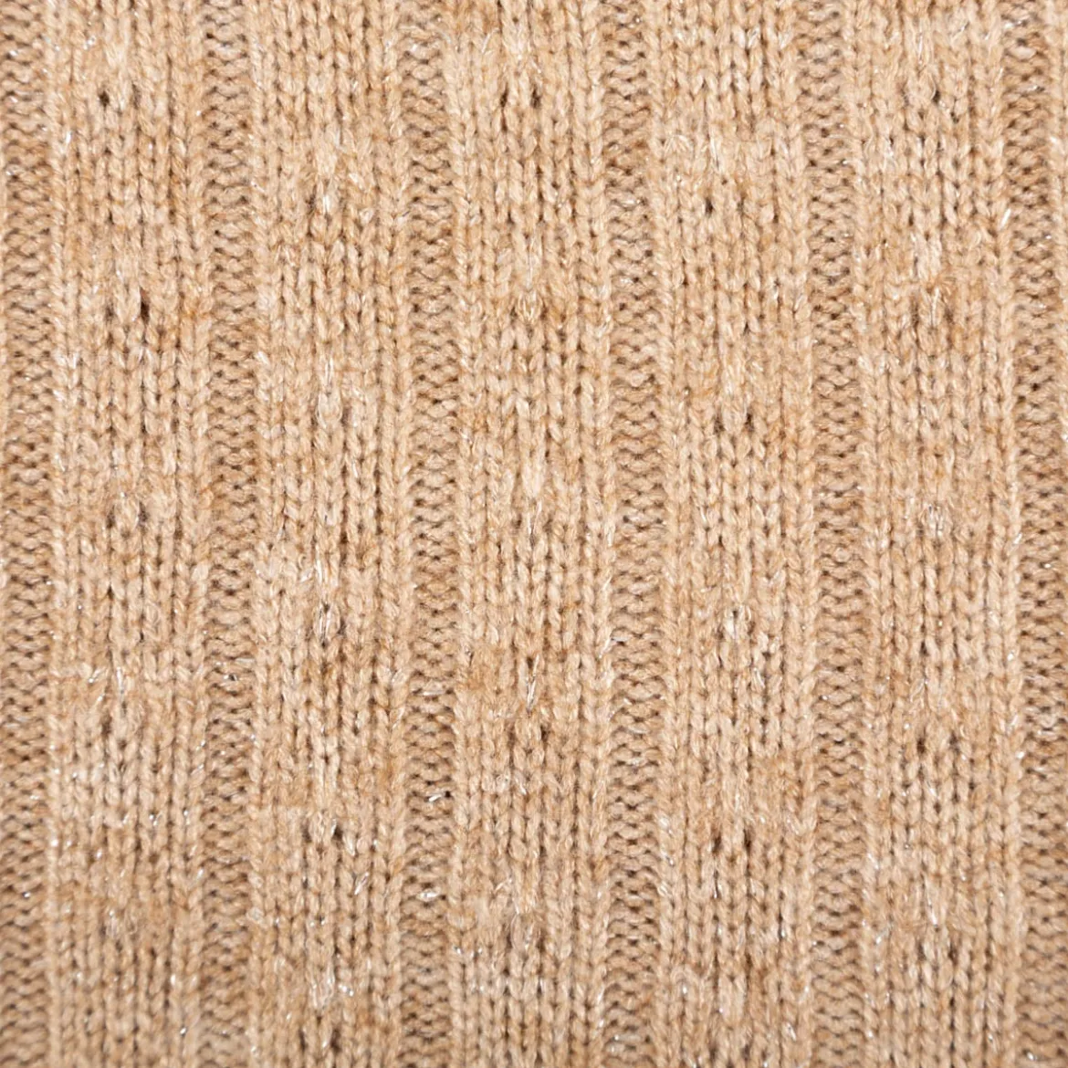 Strickstoff beige mit silberfarbigen Glitzereffekten 330g/qm 138cm Breite