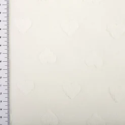 Strickstoff Feinstrick Baumwolle 3D Herzchen wollweiß 160cm Breite