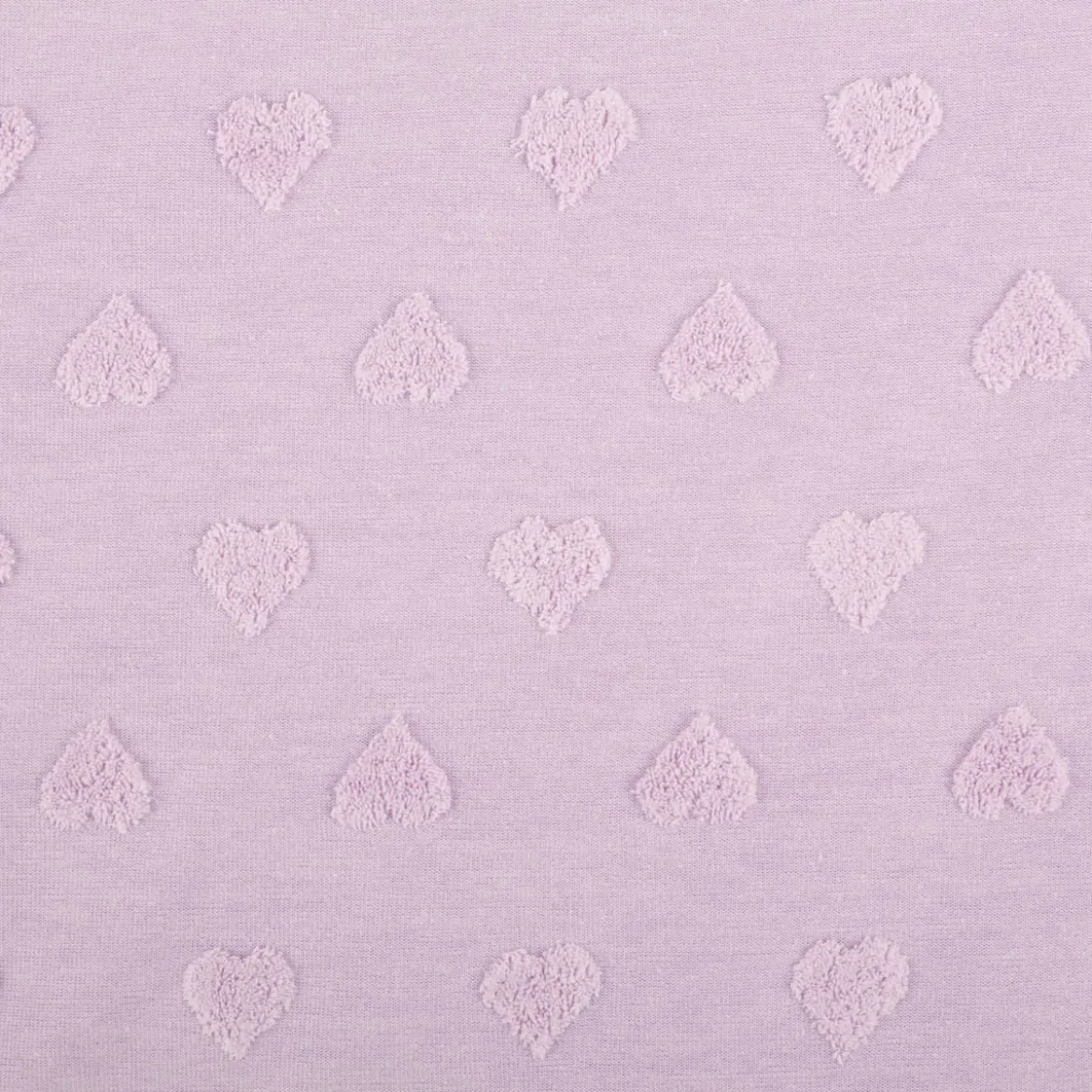 Strickstoff Feinstrick Baumwolle 3D Herzchen lila 160cm Breite