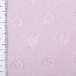 Strickstoff Feinstrick Baumwolle 3D Herzchen lila 160cm Breite