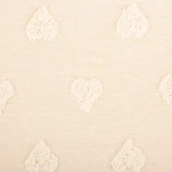 Strickstoff Feinstrick Baumwolle 3D Herzchen beige 160cm Breite