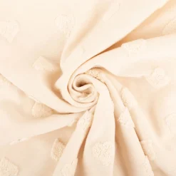 Strickstoff Feinstrick Baumwolle 3D Herzchen beige 160cm Breite