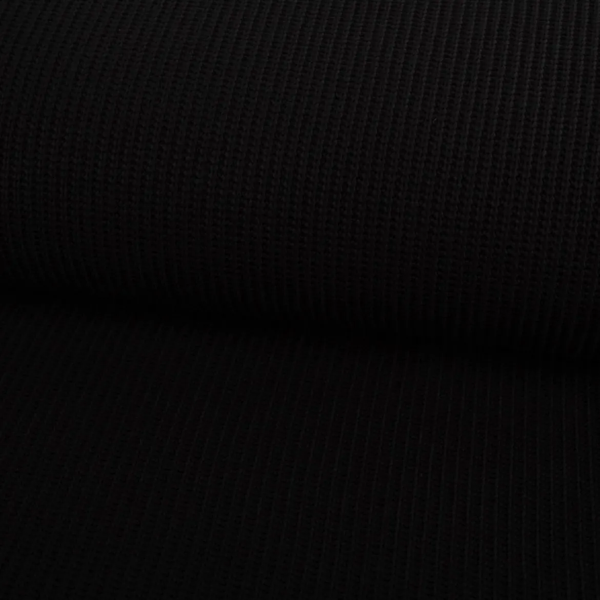 Strickstoff Grobstrick mit Baumwolle 480g/qm heavy knit einfarbig schwarz 150 cm Breite