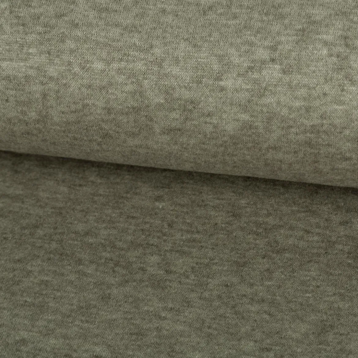 Strickstoff Heavy Knit gebürstet mit Viskose olivgrün meliert 1,50m Breite